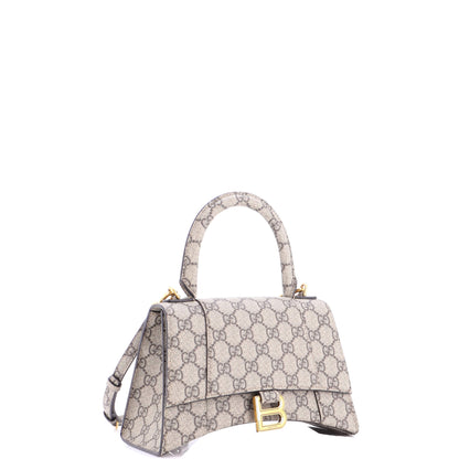 グッチ x バレンシアガ ザ ハッカー プロジェクト アワーグラス トップハンドルバッグ GG コーティング キャンバス スモール