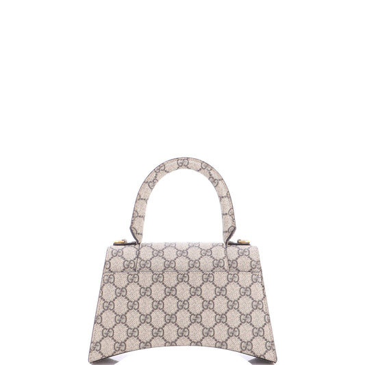 グッチ x バレンシアガ ザ ハッカー プロジェクト アワーグラス トップハンドルバッグ GG コーティング キャンバス スモール