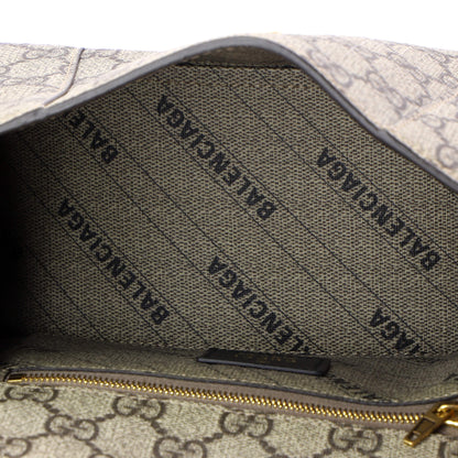 グッチ x バレンシアガ ザ ハッカー プロジェクト アワーグラス トップハンドルバッグ GG コーティング キャンバス スモール