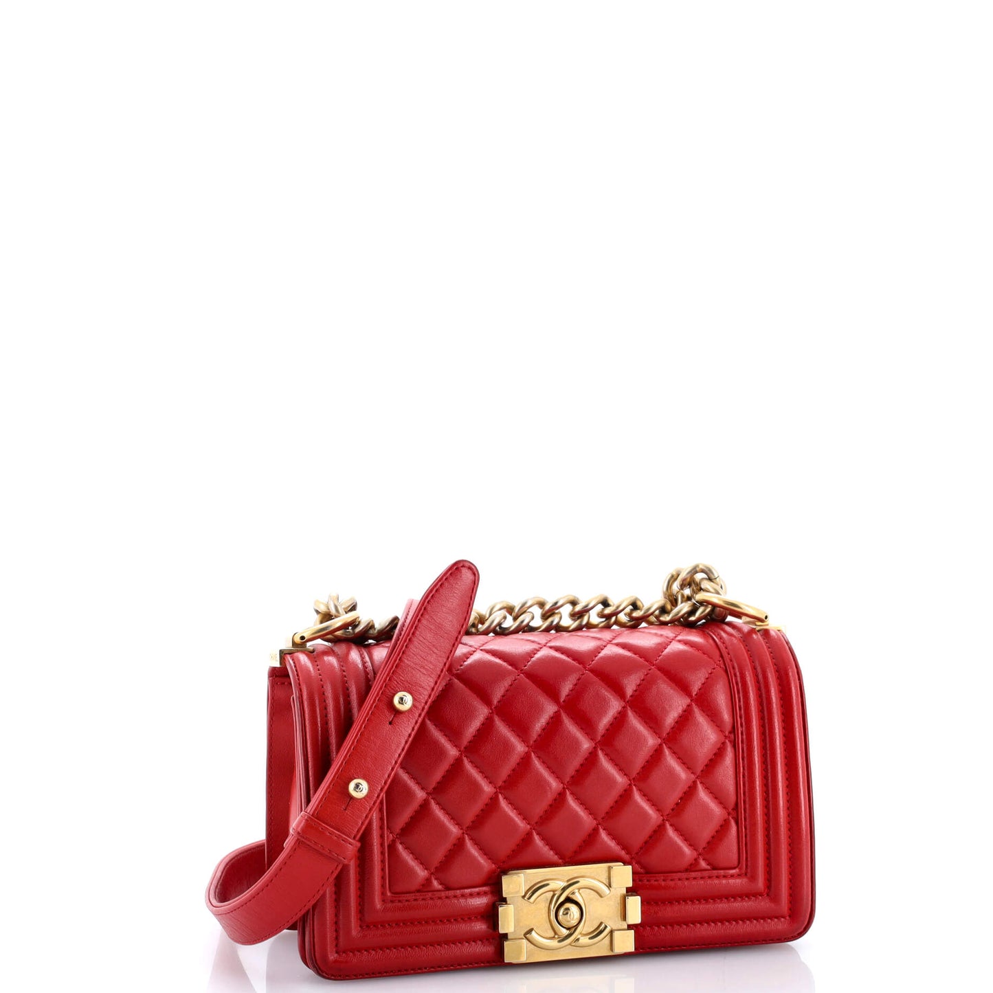 シャネル ボーイ フラップバッグ キルティング ラムスキン スモール