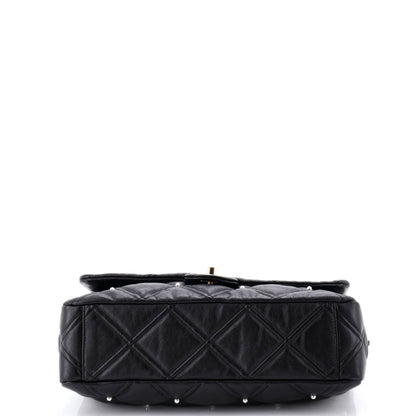 シャネル CCフラップバッグ パールスタッズ キルティング ラムスキン ミディアム