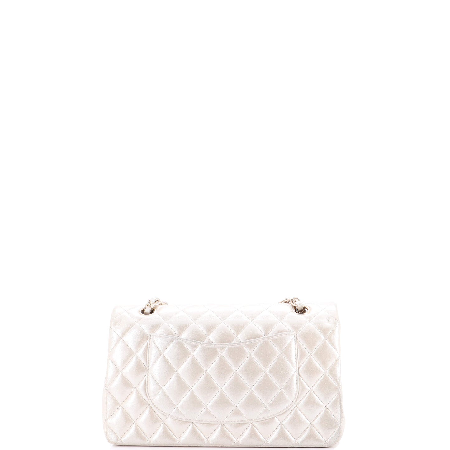 シャネル クラシック ダブルフラップバッグ キルティング メタリック ラムスキン ミディアム