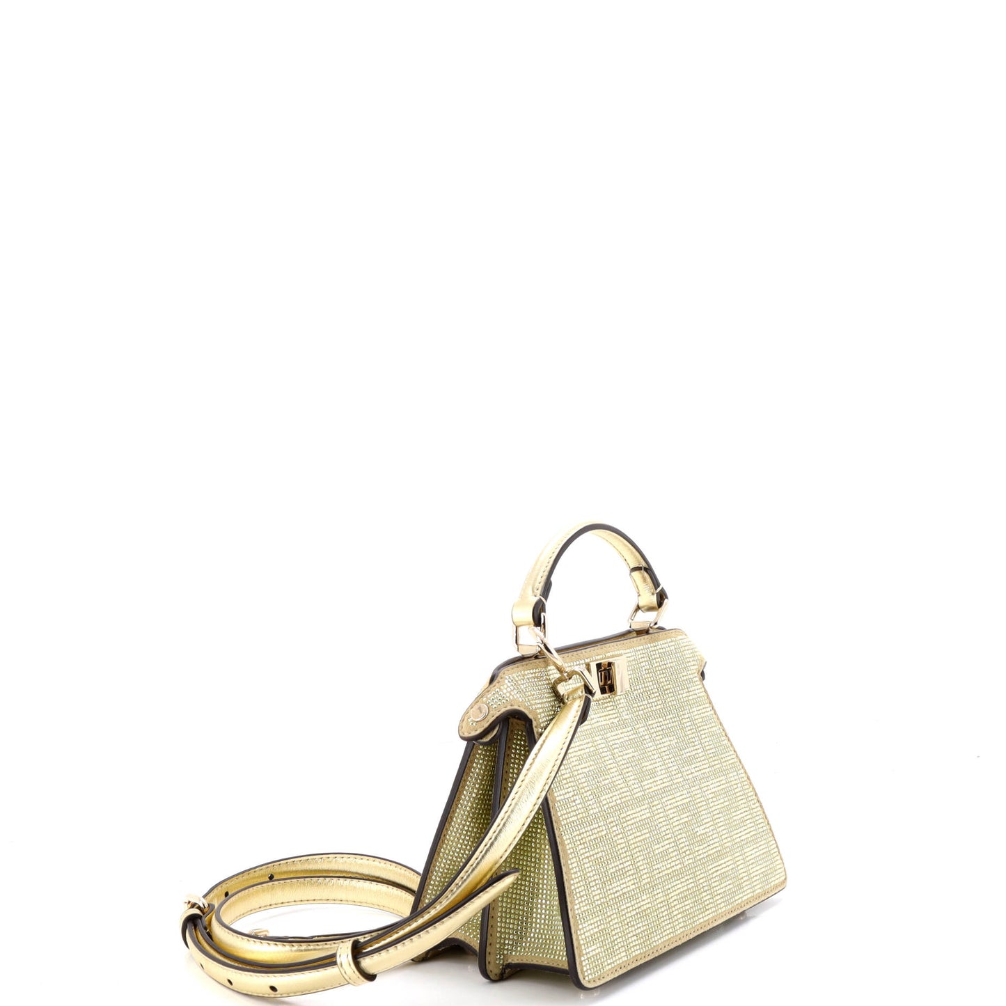 フェンディ ピーカブー ISeeU バッグ ズッカ クリスタル装飾 スエードプチ