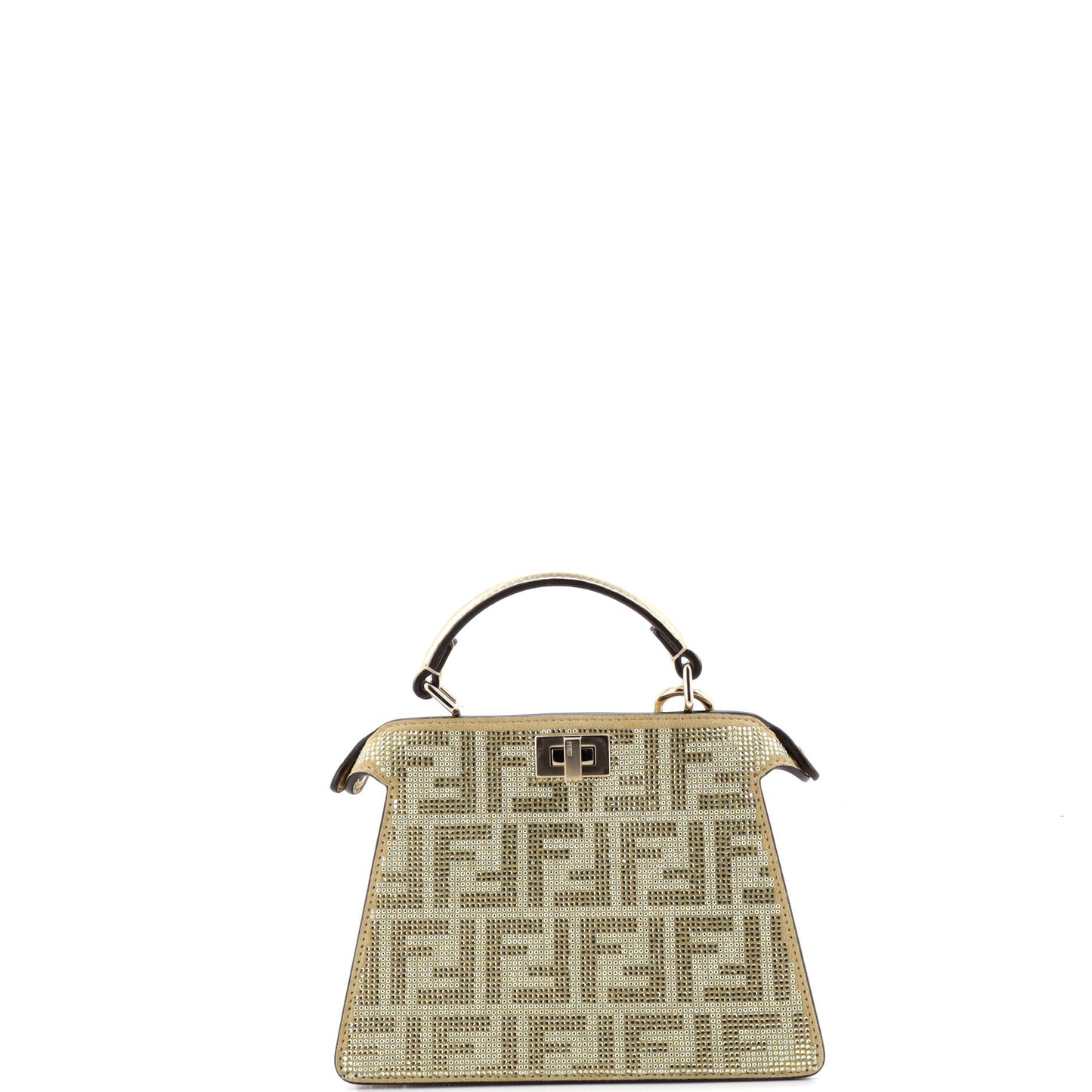 フェンディ ピーカブー ISeeU バッグ ズッカ クリスタル装飾 スエードプチ