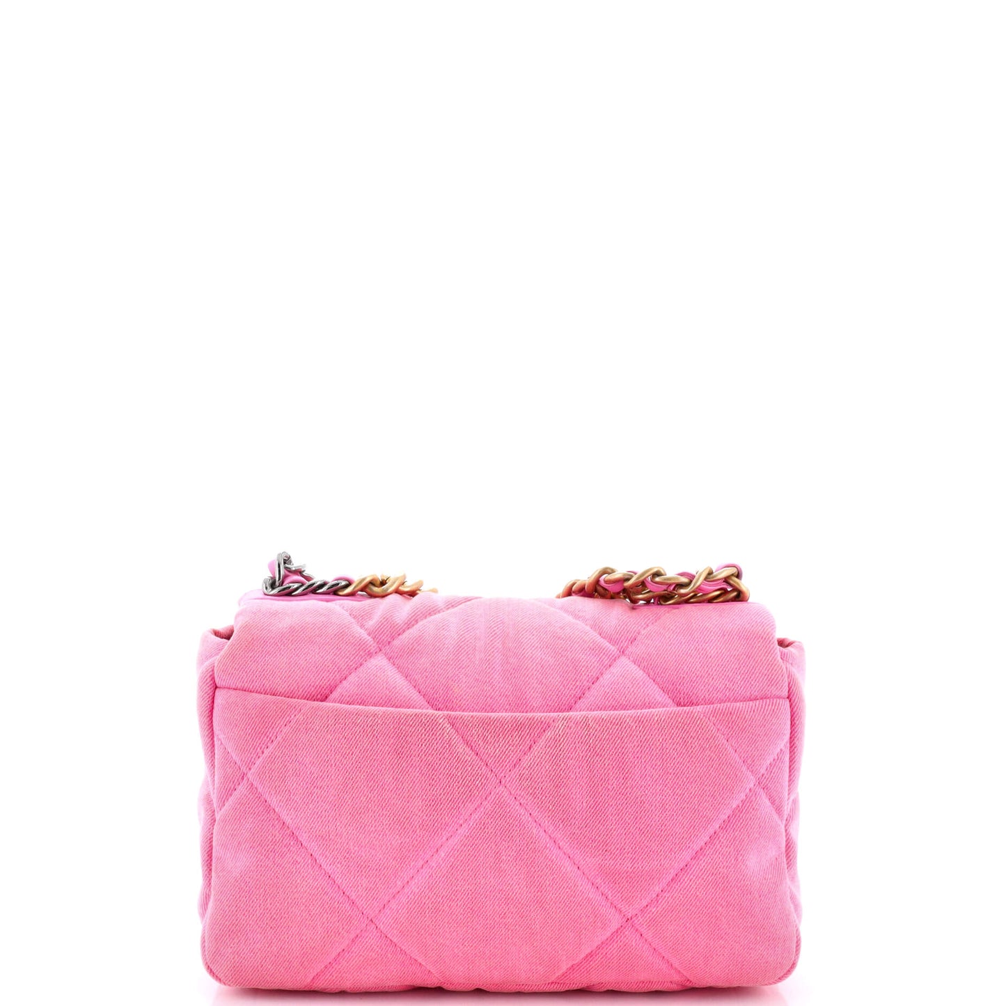 シャネル 19 フラップバッグ キルティングデニム ミディアム