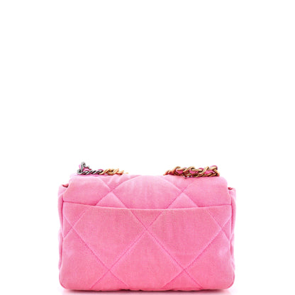 シャネル 19 フラップバッグ キルティングデニム ミディアム