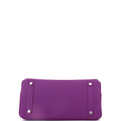 エルメス バーキン ハンドバッグ パープル エプソン パラジウム金具 30