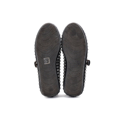 Alaia レディース バックル バレリーナ フラット シューズ スエード クリスタル付き