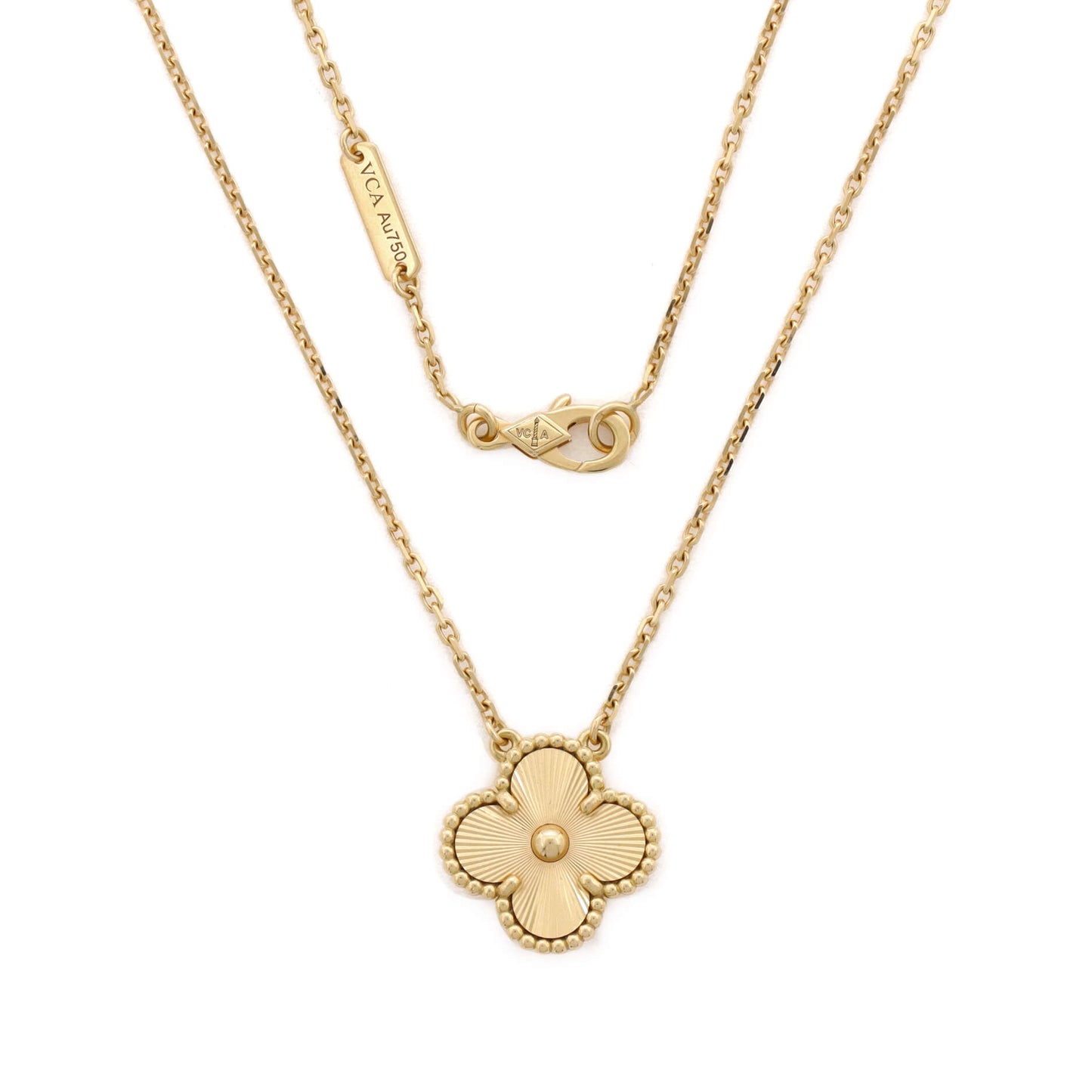 ヴァン クリーフ＆アーペル ヴィンテージ アルハンブラ ペンダントネックレス ギョーシェ 18K イエローゴールド