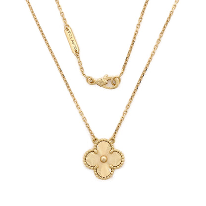 ヴァン クリーフ＆アーペル ヴィンテージ アルハンブラ ペンダントネックレス ギョーシェ 18K イエローゴールド