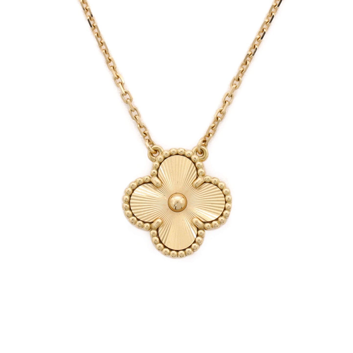 ヴァン クリーフ＆アーペル ヴィンテージ アルハンブラ ペンダントネックレス ギョーシェ 18K イエローゴールド