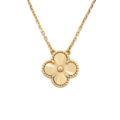 ヴァン クリーフ＆アーペル ヴィンテージ アルハンブラ ペンダントネックレス ギョーシェ 18K イエローゴールド