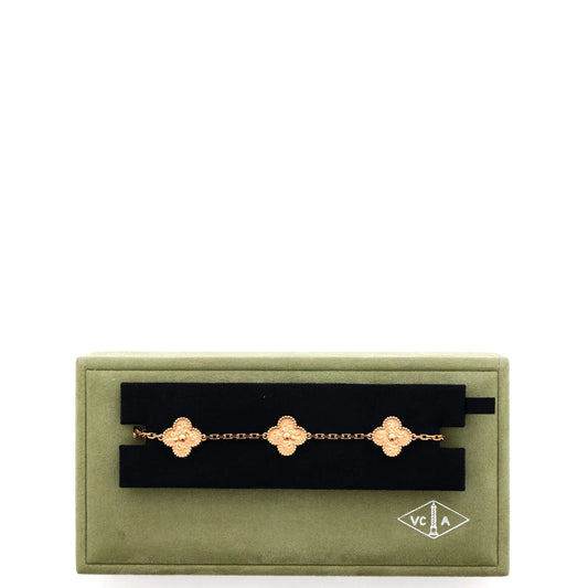 Van Cleef & Arpels Vintage Alhambra 5 Motifs Bracelet 18K ローズゴールド