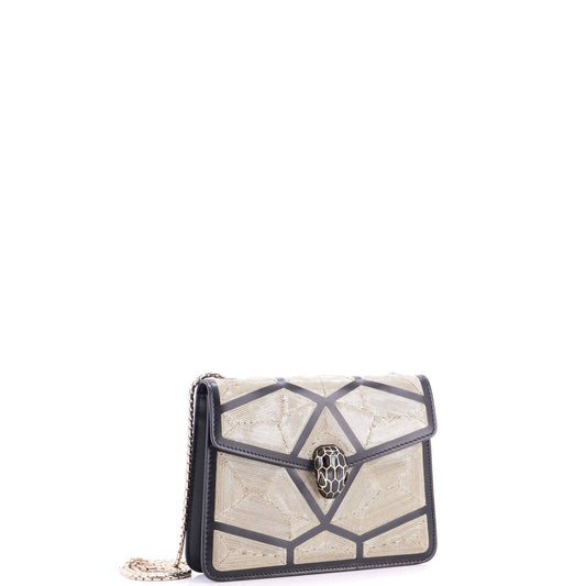 ブルガリ セルペンティ フォーエバー スクエアショルダーバッグ チェーン装飾レザー スモール