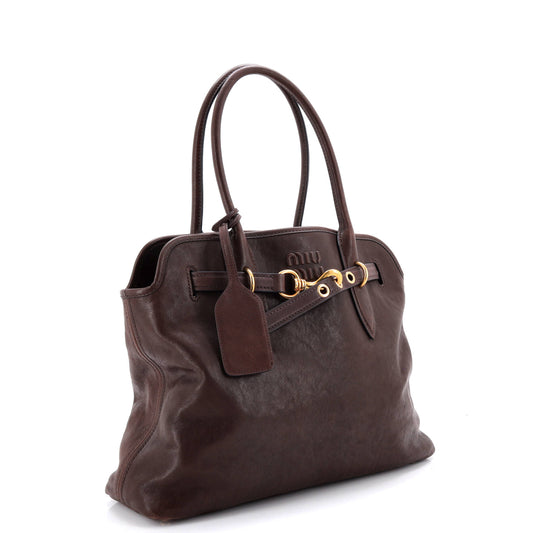 ミュウミュウ アドベンチャー トート レザー