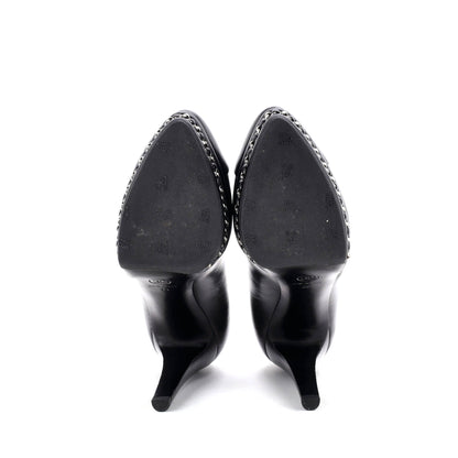 シャネル レディース CCキャップトゥ チェーンアラウンドパンプス レザー