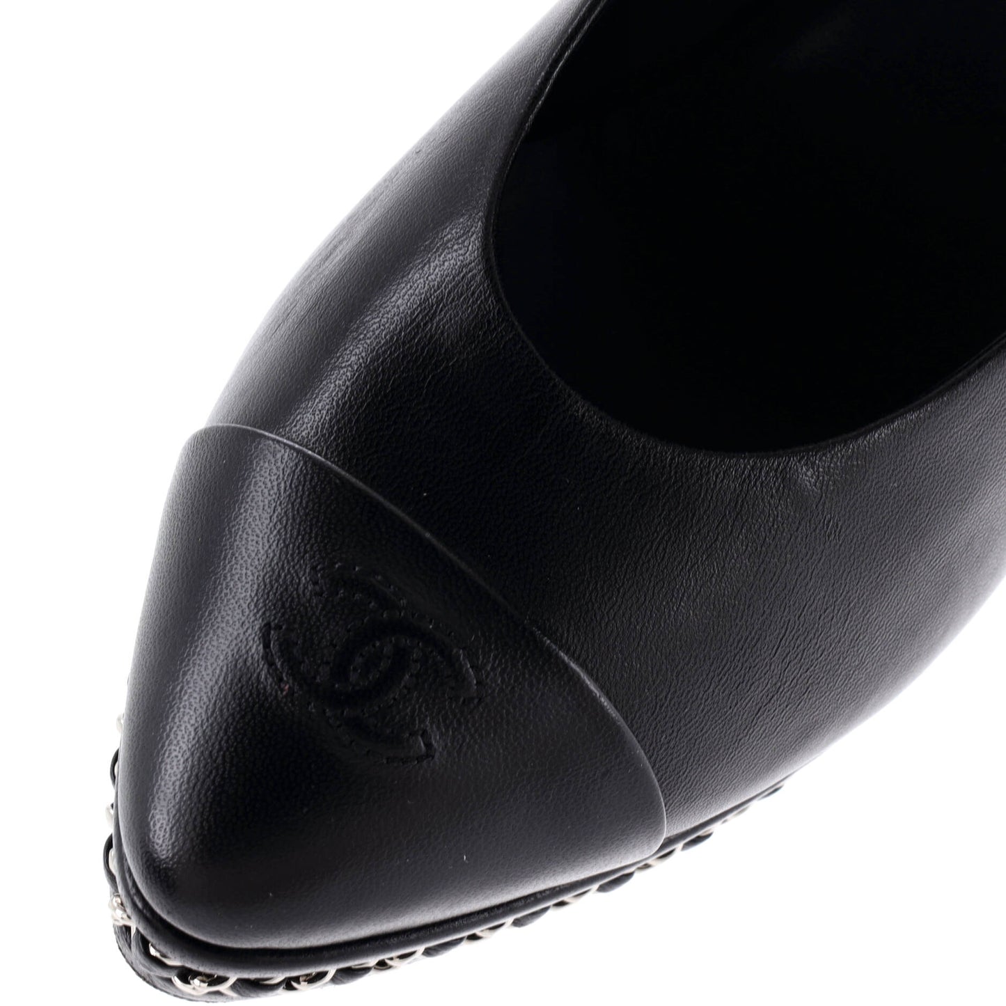 シャネル レディース CCキャップトゥ チェーンアラウンドパンプス レザー