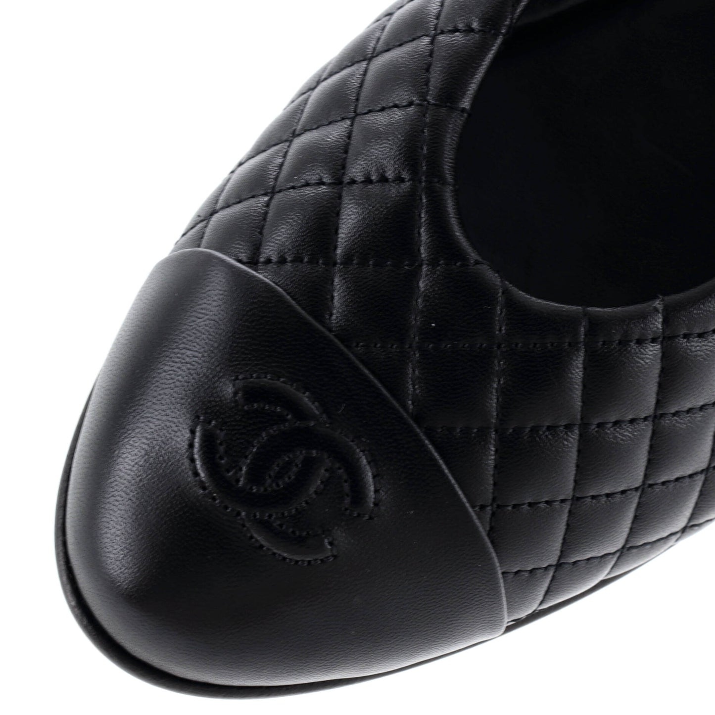 シャネル レディース フラワー キャップトゥ メリージェーン フラットシューズ キルティングレザー