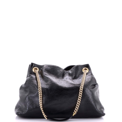 グッチ ソーホー チェーンストラップ ショルダーバッグ パテント ミディアム