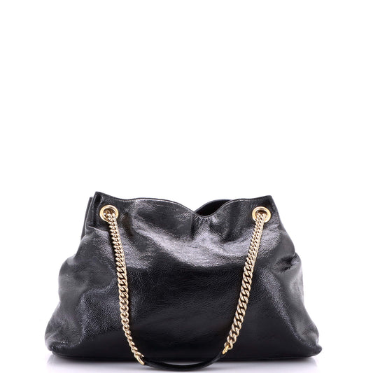 グッチ ソーホー チェーンストラップ ショルダーバッグ パテント ミディアム