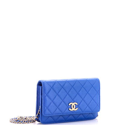 シャネル テクスチャード CC ウォレット オン チェーン キルティング キャビア