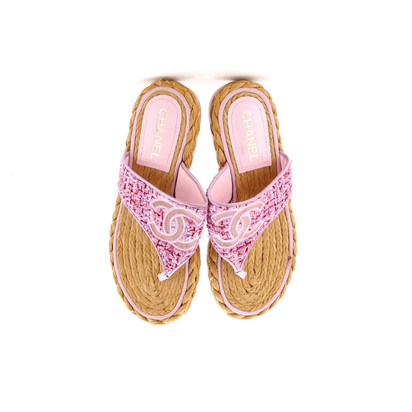 シャネル レディース CCロゴ トング エスパドリーユ サンダル ツイード