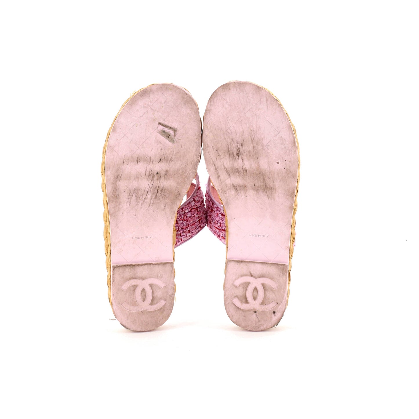 シャネル レディース CCロゴ トング エスパドリーユ サンダル ツイード
