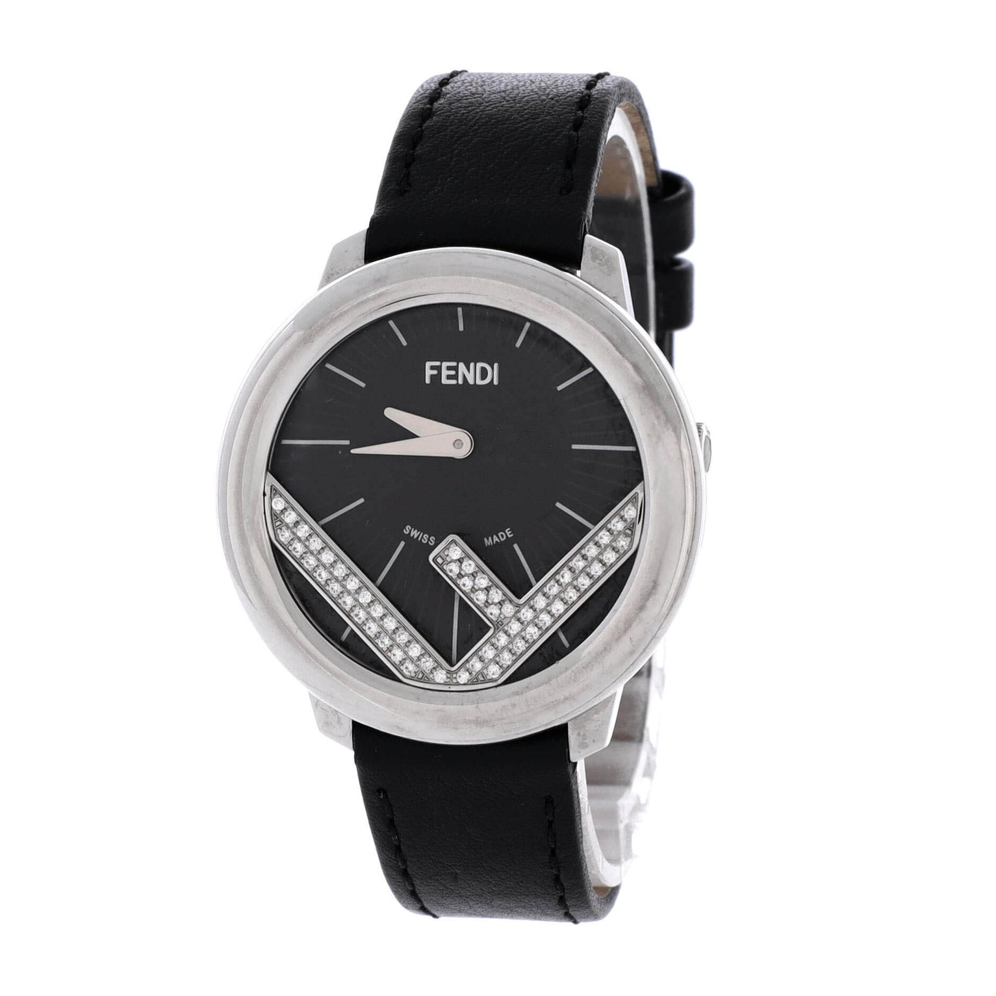 フェンディ ランアウェイ ラウンドクォーツウォッチ ステンレススチール＆レザー ダイヤモンドダイヤル 36