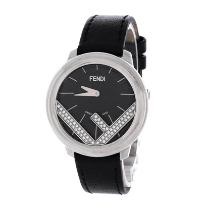 フェンディ ランアウェイ ラウンドクォーツウォッチ ステンレススチール＆レザー ダイヤモンドダイヤル 36