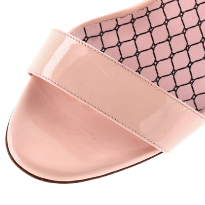 クリスチャン・ルブタン レディース フェティッシュ・デュ・デザートヒールサンダル パテント＆プリント生地 100