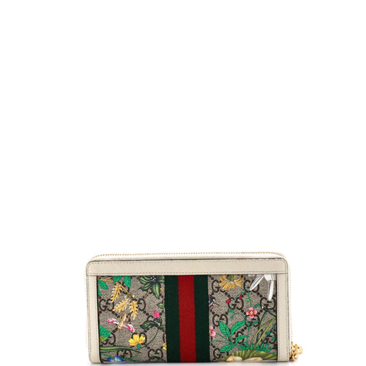 グッチ オフィディア ジップアラウンドウォレット フローラ GGコーティングキャンバス