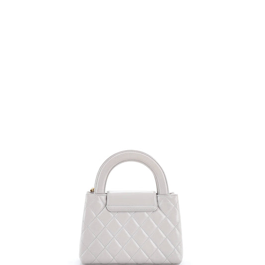 シャネル ケリー トップハンドル ショッピング バッグ キルティング シャイニー エイジド カーフスキン ミニ