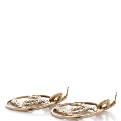 シャネル ハイ ソサエティ CC ダングル フープ イヤリング メタル クリスタル付き