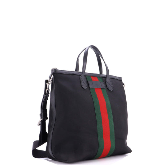 グッチ ウェブ ジップ トート テクノキャンバス 中