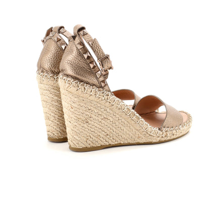 ヴァレンティノ ガラヴァーニ レディース ロックスタッズ ウェッジ エスパドリーユ サンダル レザー