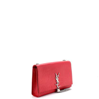 サンローラン クラシック モノグラム タッセル クロスボディバッグ クロコダイルエンボスレザー ミディアム