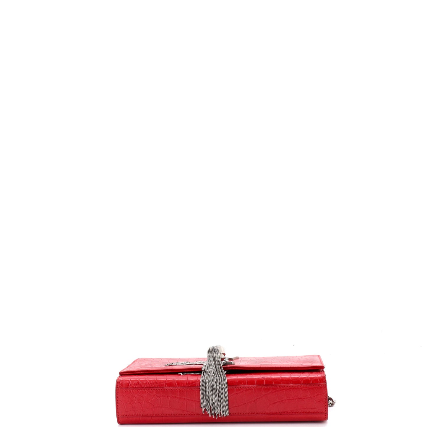 サンローラン クラシック モノグラム タッセル クロスボディバッグ クロコダイルエンボスレザー ミディアム