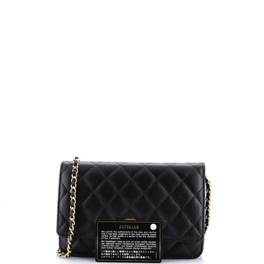 シャネル チェーンウォレット キルティング キャビア