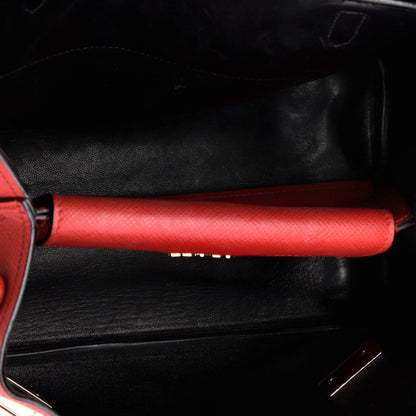 プラダ ハーフ フラップ ダブル ターン ロック サッチェル サフィアーノ レザー ミディアム