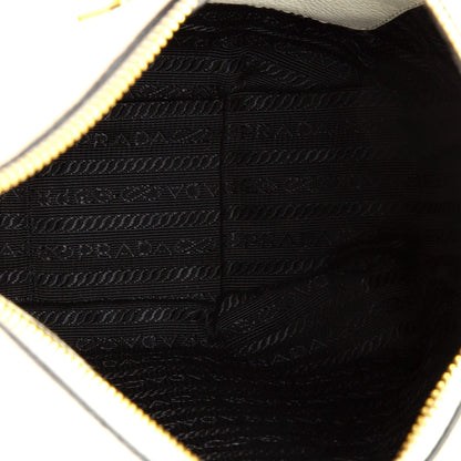 プラダ ストライプ ストラップ ジップ ホーボー カーフスキン ダイノ ミディアム