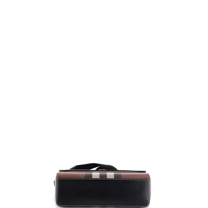 バーバリーノート クロスボディバッグ チェックキャンバス＆レザー ミディアム