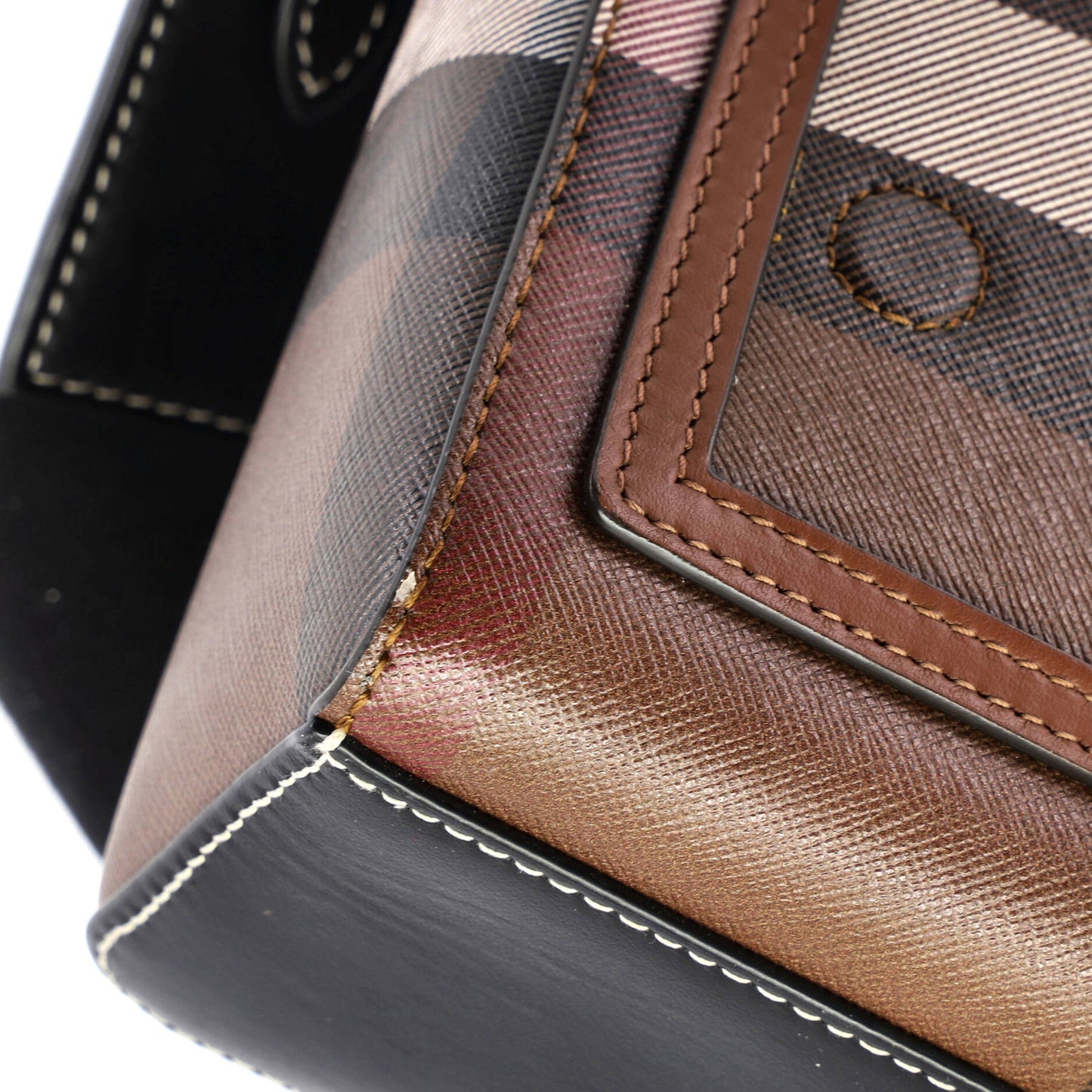 バーバリーノート クロスボディバッグ チェックキャンバス＆レザー ミディアム