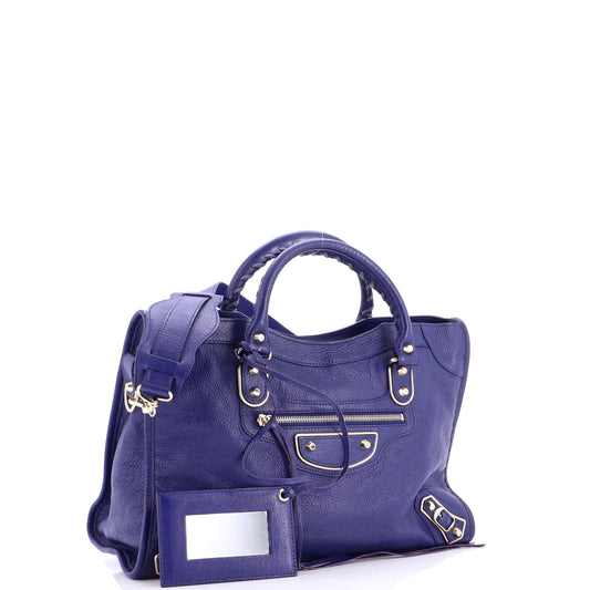 バレンシアガ シティクラシック メタリックエッジバッグ レザー ミディアム