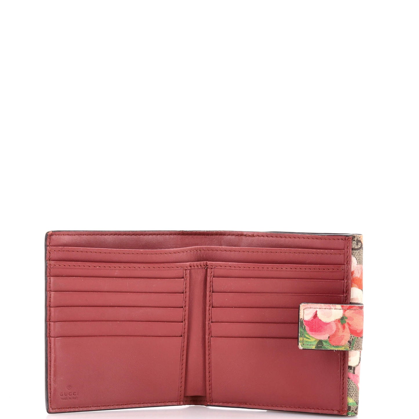 グッチ フレンチフラップウォレット ブルームズプリント GGコーティングキャンバス