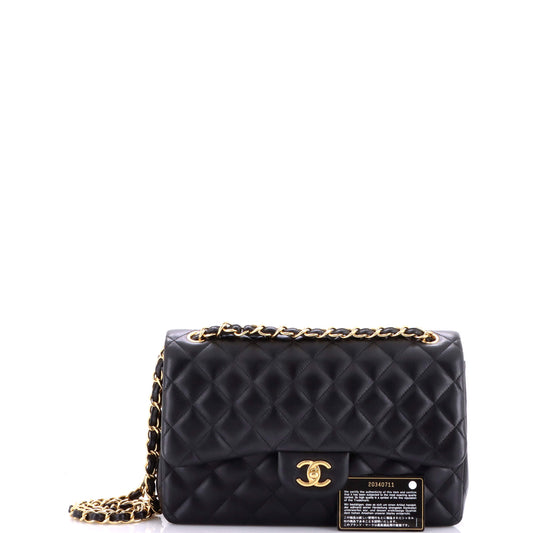 シャネル クラシック ダブルフラップバッグ キルティング ラムスキン ジャンボ