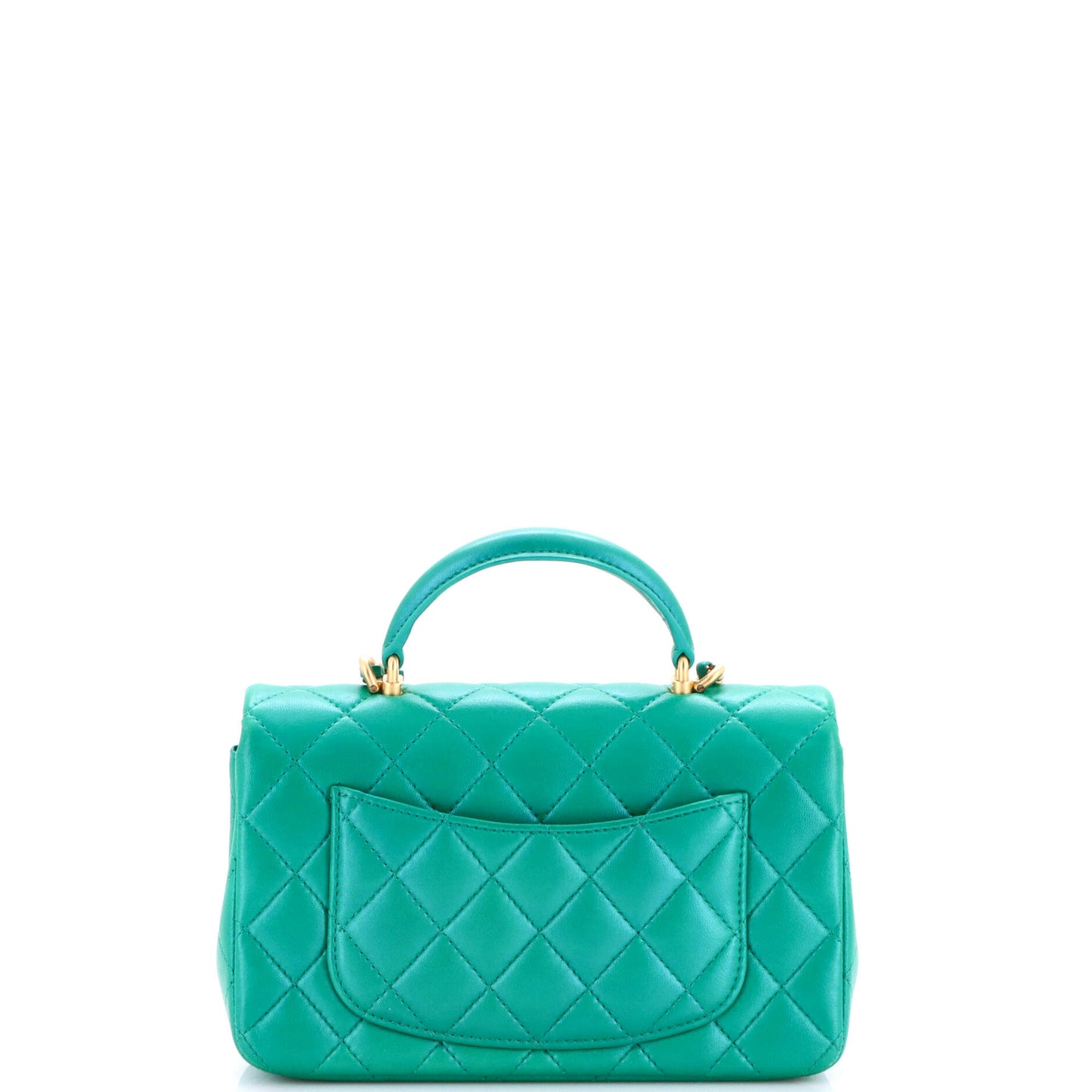 シャネル クラシック シングル フラップ トップハンドルバッグ キルティング ラムスキン ミニ