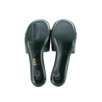 バレンシアガ レディース BB グルーピー ヒール サンダル クロコダイルエンボスレザー