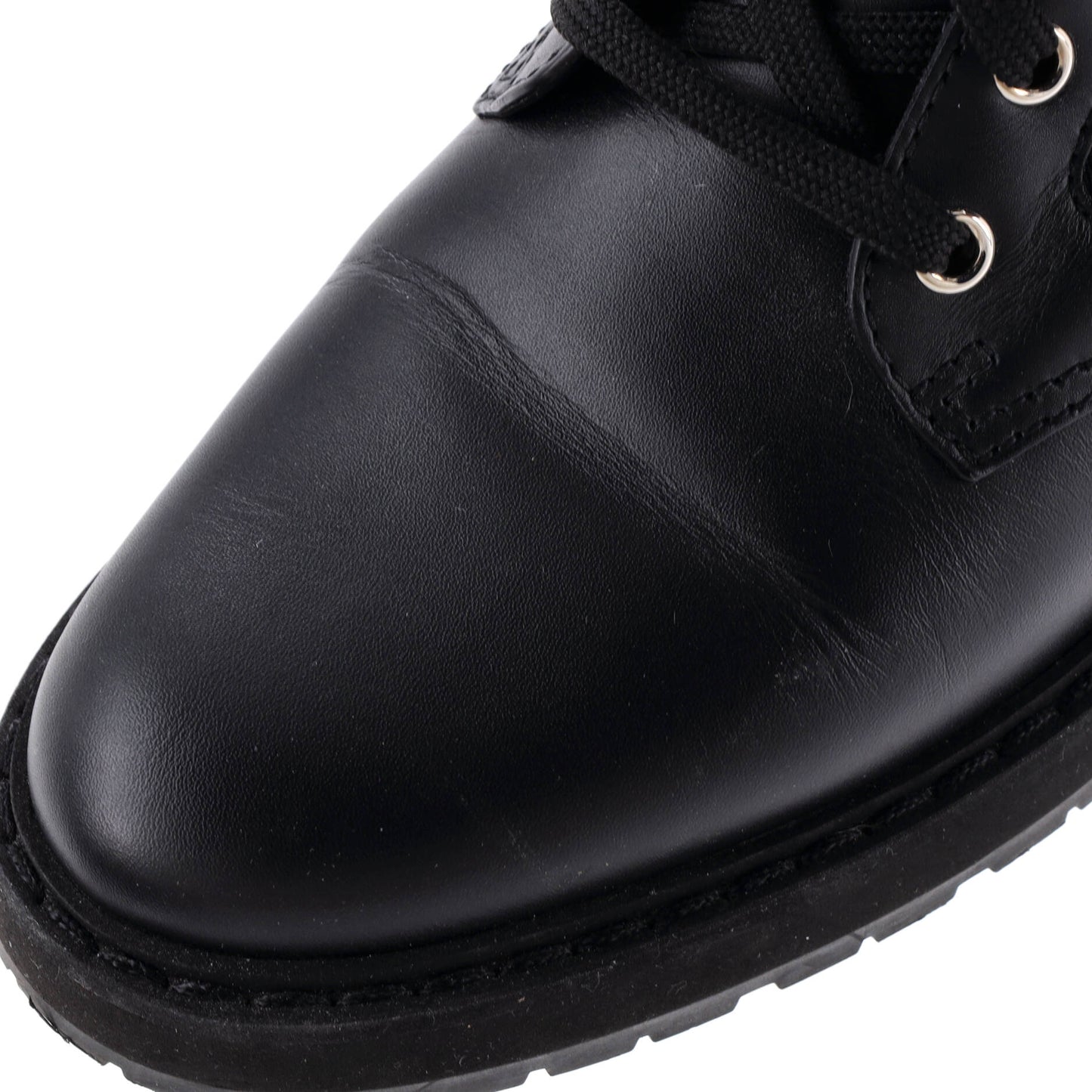 フェンディレディース ロココ コンバットブーツ レザー、ニットストレッチファブリック、ズッカ柄