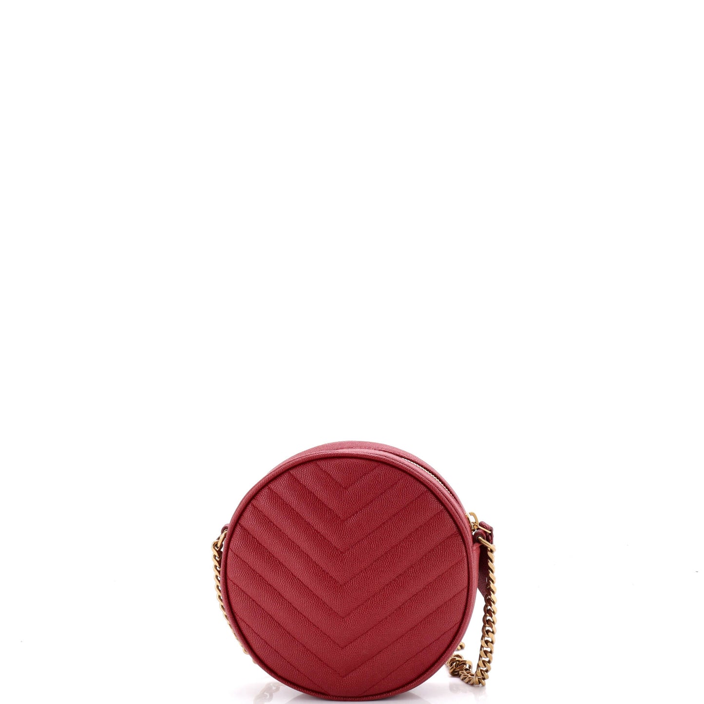 サンローラン ビニールラウンドカメラバッグ キルティング シェブロンレザー