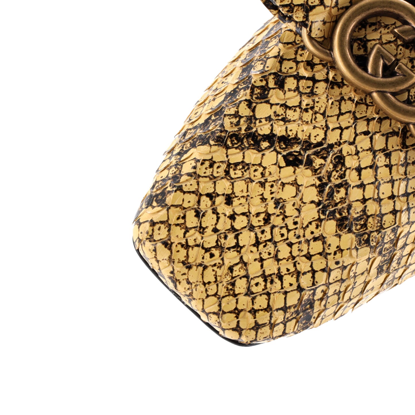 グッチ レディース Evi インターロッキングG バレエフラット スネークスキン